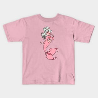 Mint Hair Mermaid Kids T-Shirt